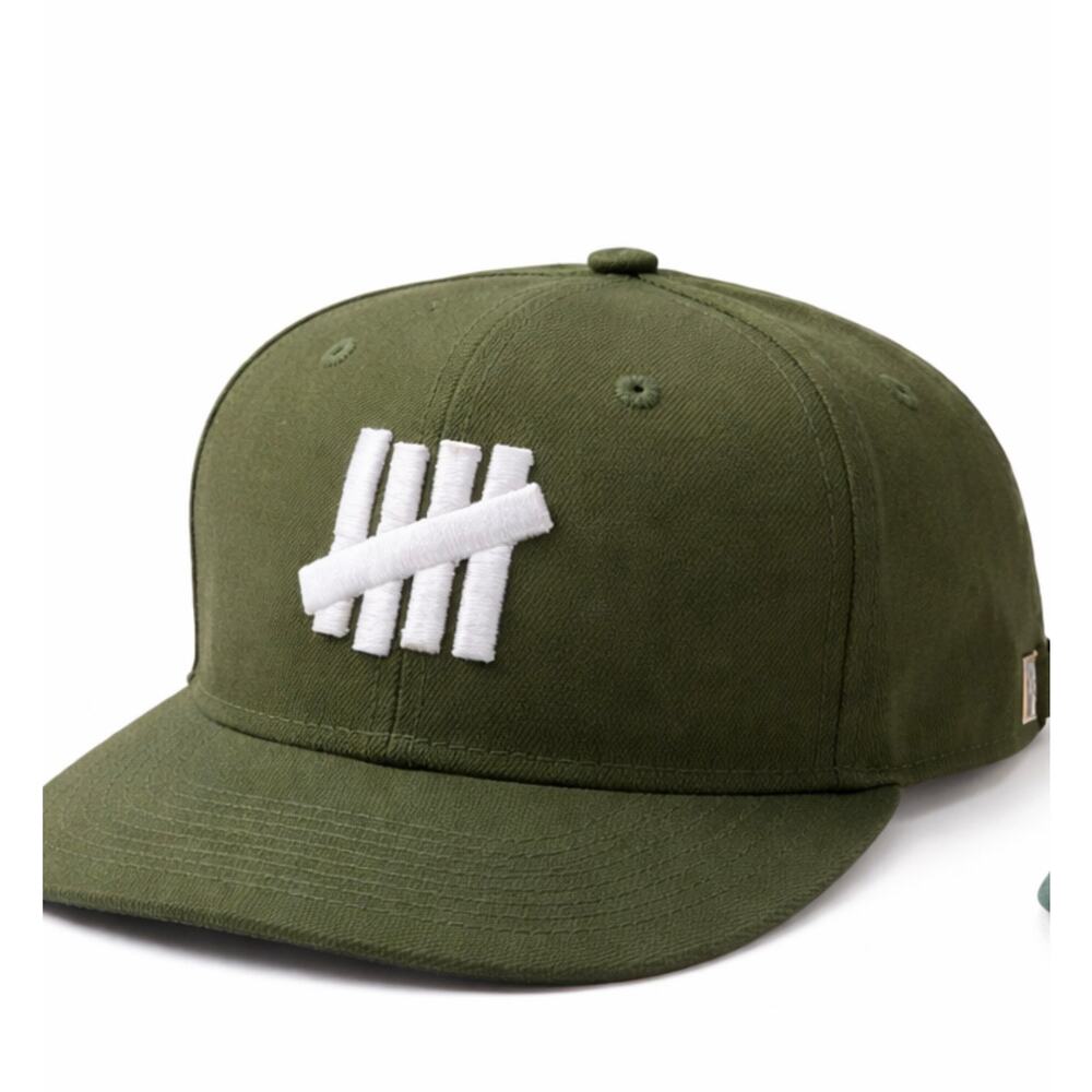 Undefeated 5 Strike Strapback Hat Olive Green Streetwear Cap Logo Adjustable